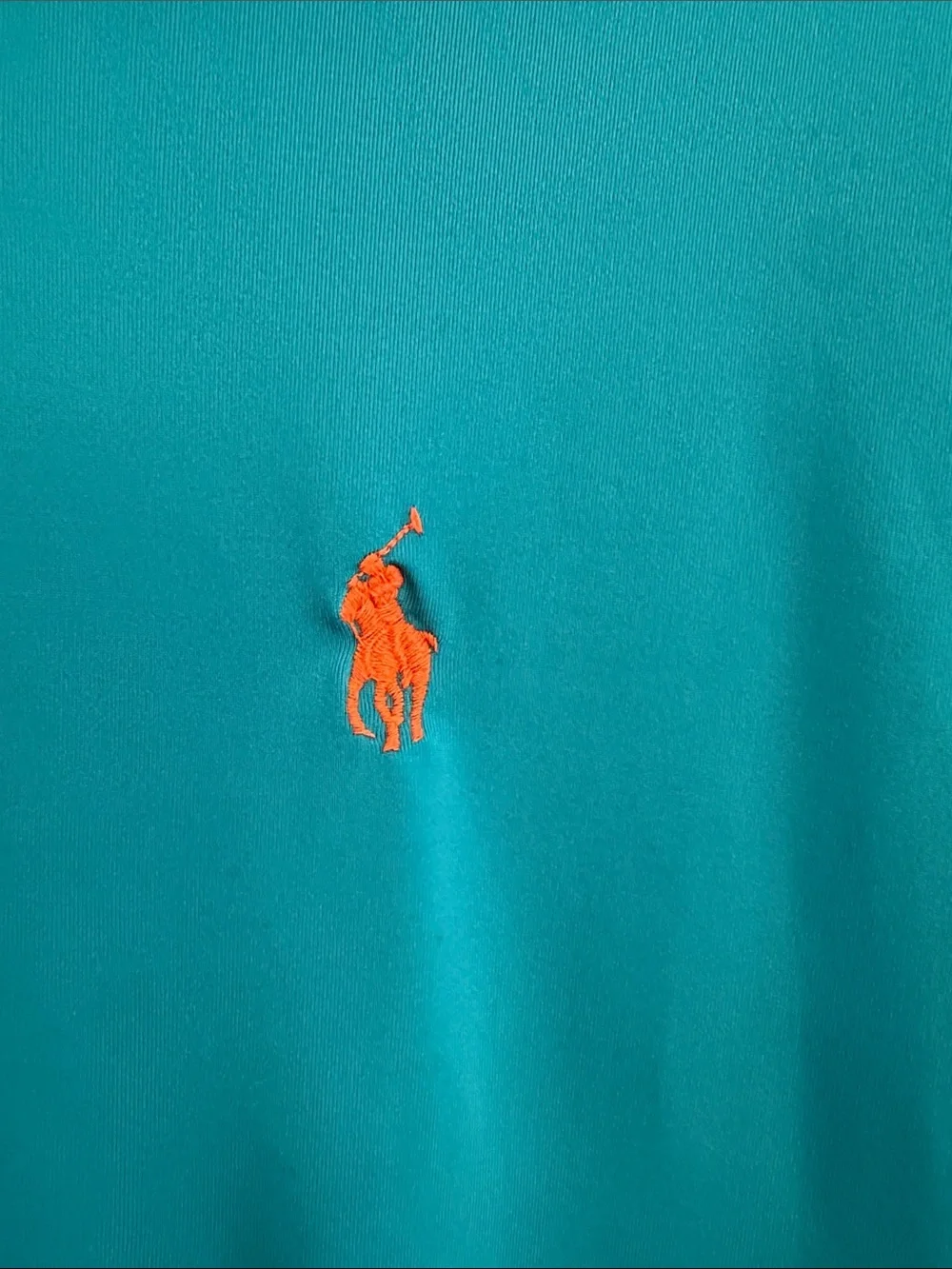 Polo by Ralph Lauren Performance Turquoise Short-Sleeve Polo with Orange Pony